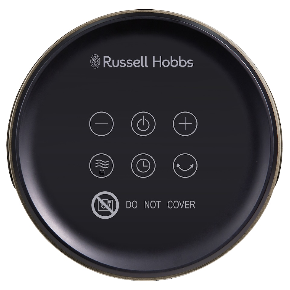 image 1 of Russell Hobbs RHCH2002G Space Heater in Black & Gold Round 1500W Portable Electric Heater