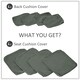 image 8 of Outsunny Cushion Cover Replacement Patio Rattan Furniture Seat Cover Grey Grey