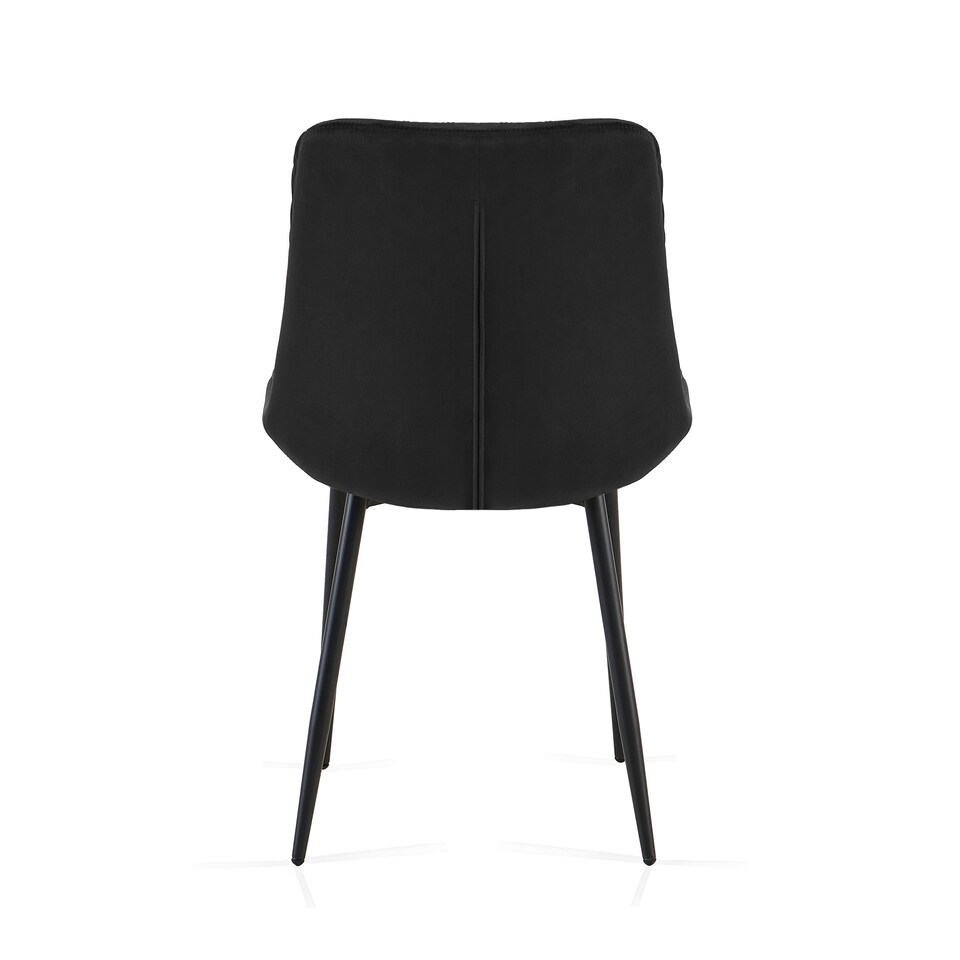 image 1 of SONARA Modern Set of 2 Velvet Dining Chairs with Ergonomic Upholstered Seat | Black