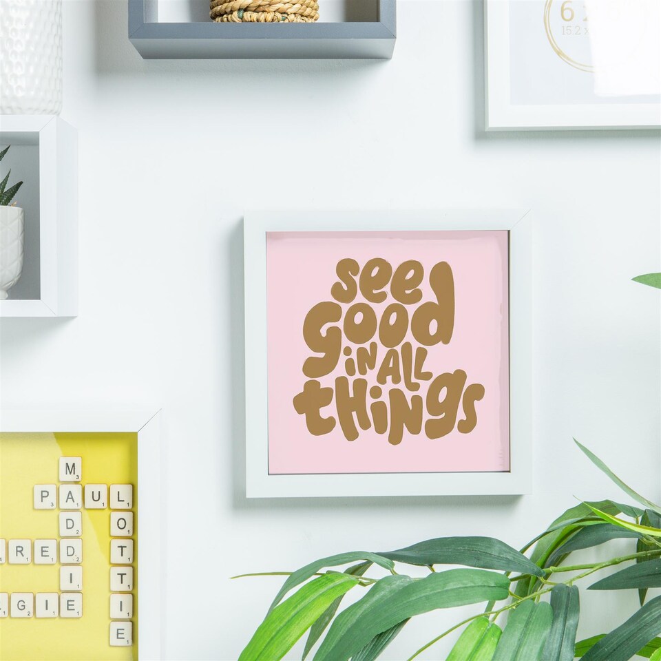 image 1 of Nicola Spring 3D Box Photo Frame - 8 x 8" - White