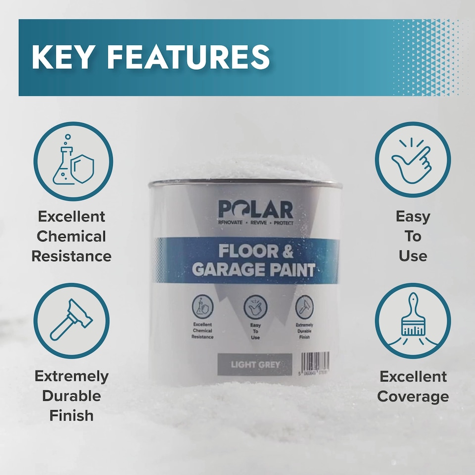 image 1 of Polar Floor & Garage Paint Heavy Duty Durable | Grey | Dark Grey | 5 litre