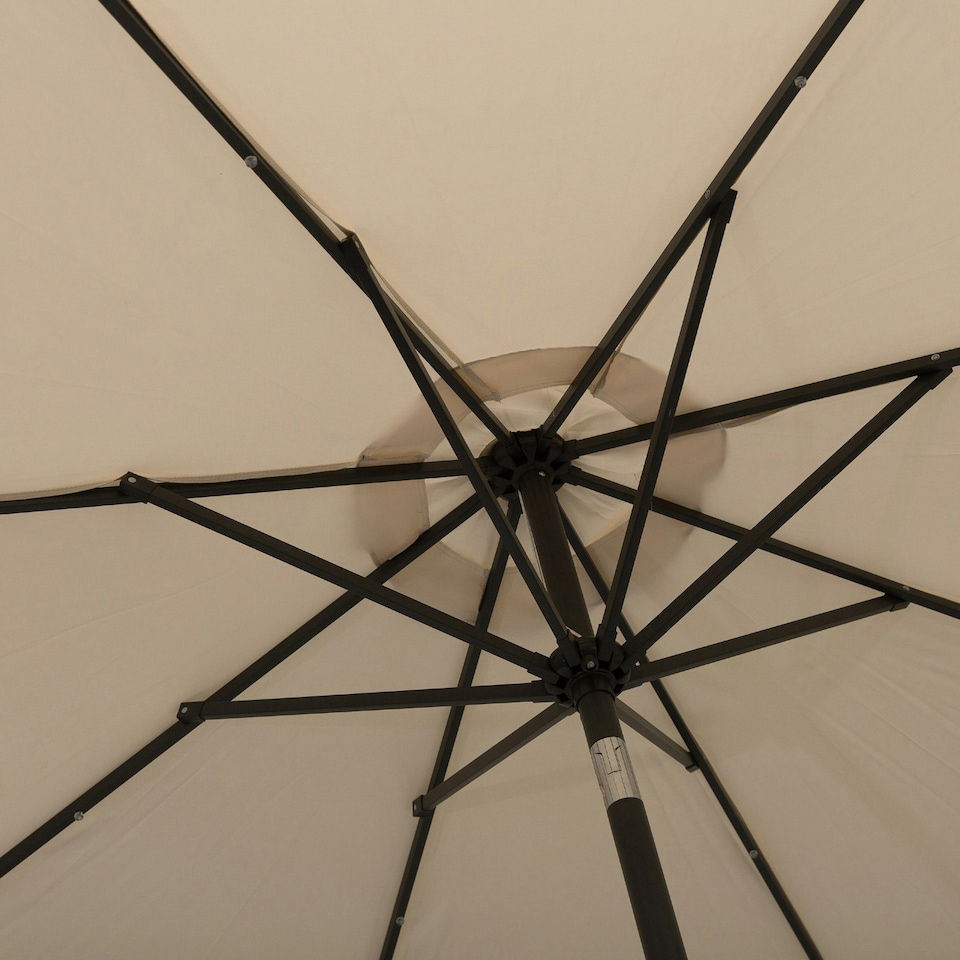 image 1 of Outsunny Outdoor Garden Solar Power 24 LED light Parasol Sun Umbrella Crank Tilt