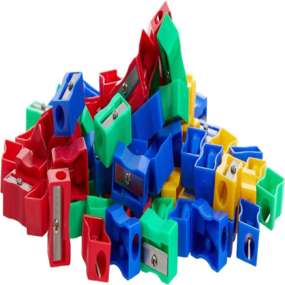 image 1 of Plastic Pencil Sharpeners Assorted (Pack of 100)