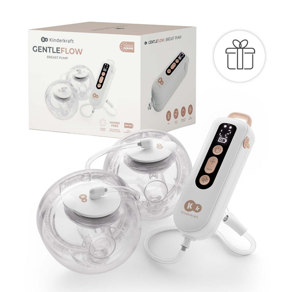 image 1 of Kinderkraft GentleFlow Double Electric Breast Pump 3 Modes 9 Levels 1800 mAh Battery