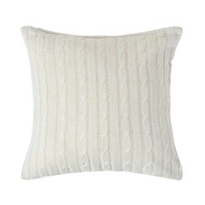 Homescapes Cotton Cable Knit Natural Cushion Cover - 45 x 45 cm | Cream | Natural | 45 x 45 cm