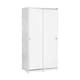 image 1 of Adore Matt White Sliding 2 Door Wardrobe Half Hanging Half Shelves White