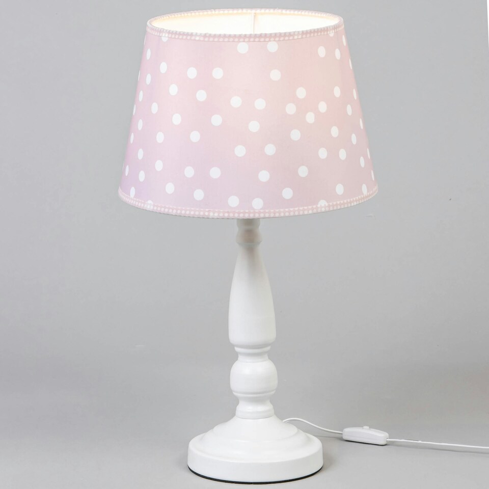 image 1 of BHS Glow Kid's LED Polka Dot Table Lamp, Pink