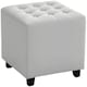 image 6 of HOMCOM Square Footstool Small Ottoman w/ Wood Legs for Bedroom Light Grey Grey