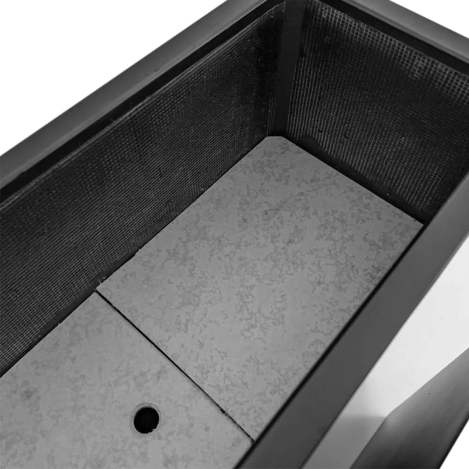 image 1 of Primrose Large Black Stone Composite Tall Trough Indoor Outdoor Planter 80cm