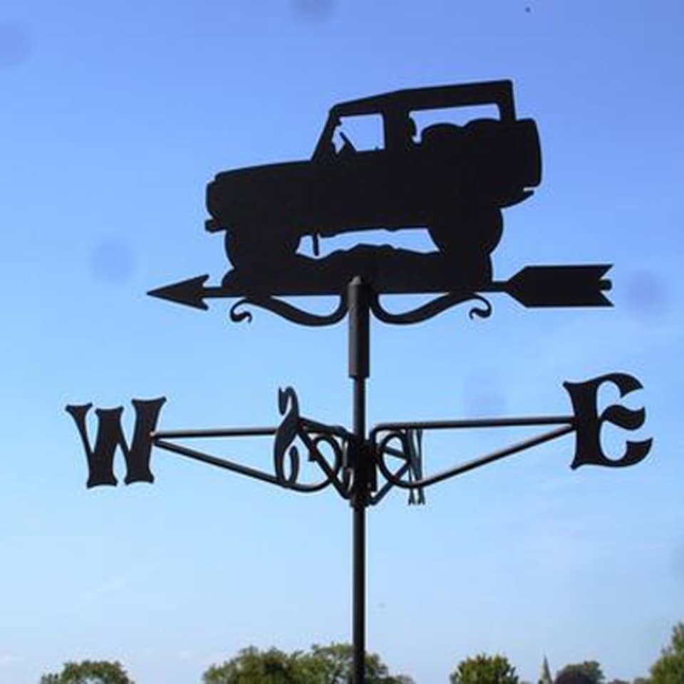 image 1 of Mini Land Rover Weathervane - Steel - L38 x W38 x H46 cm - Black