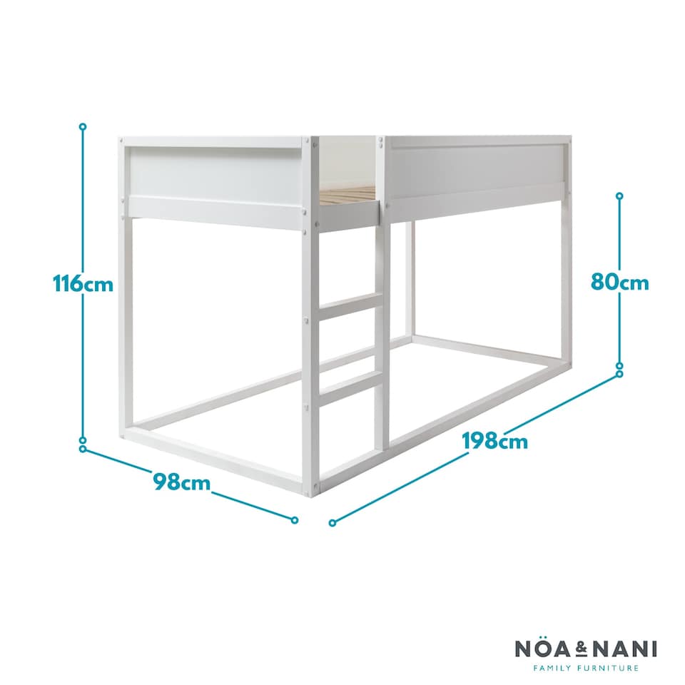image 1 of Lykke Midsleeper Cabin Bed Reversible with Straight Ladder in White