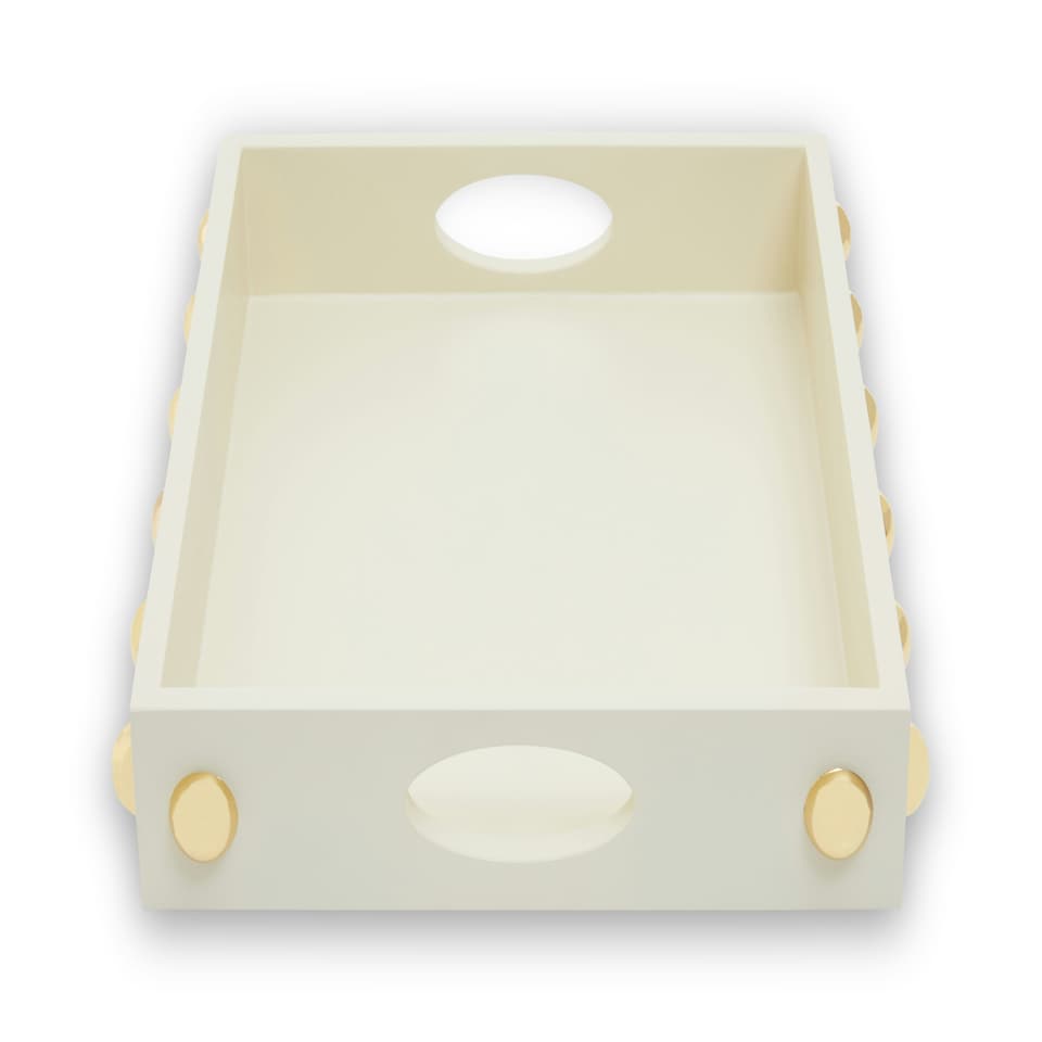 image 1 of Interiors by Premier Frida Studded Tray White