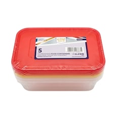 Elite 650cc Micro Container & Coloured Lids 5pk - Pack of 6