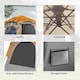 image 7 of Outsunny Instant Camping Tent, 4 Person Easy Setup Dome Tent | Grey | Light Grey | 2.8L x 2.4W x 1.55H m