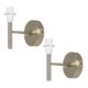 image 1 of Set of 2 Brea - Antique Brass Wall Light Fittings Only Bronze