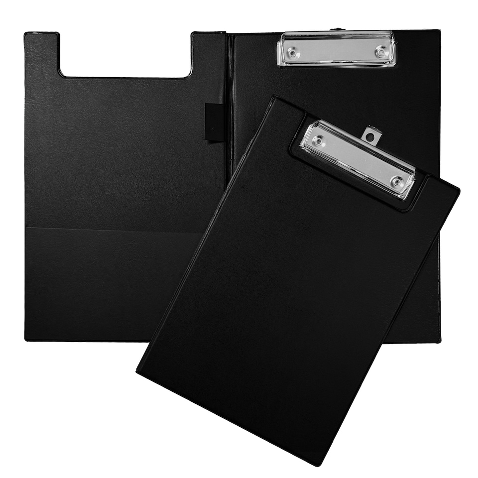 image 1 of A5 Black Foldover Clipboard with Pen Holder