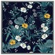 image 3 of Blue & yellow flowers (Picture Frame) Brown | S