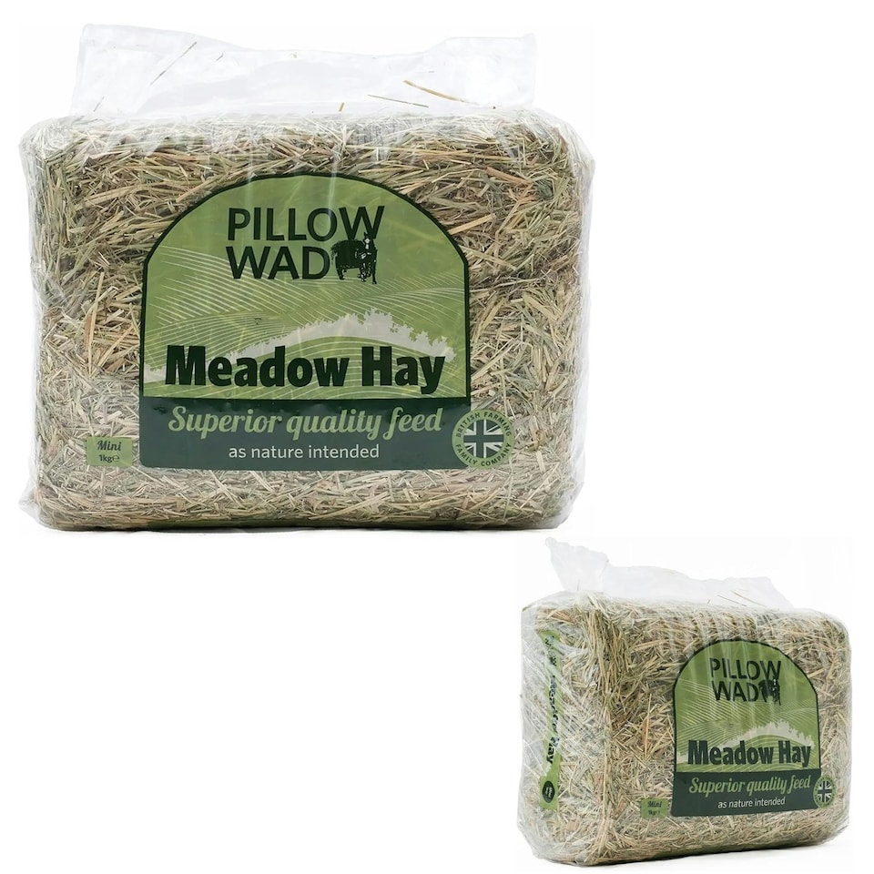 image 1 of 2 Bags Of 1kg Fresh Meadow Hay For Small Animals Natural Feed Dried Grass