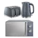 image 1 of Russell Hobbs Honeycomb Bundle Set with Kettle, 4 Slice Toaster, and Microwave Grey HCBNDL4G