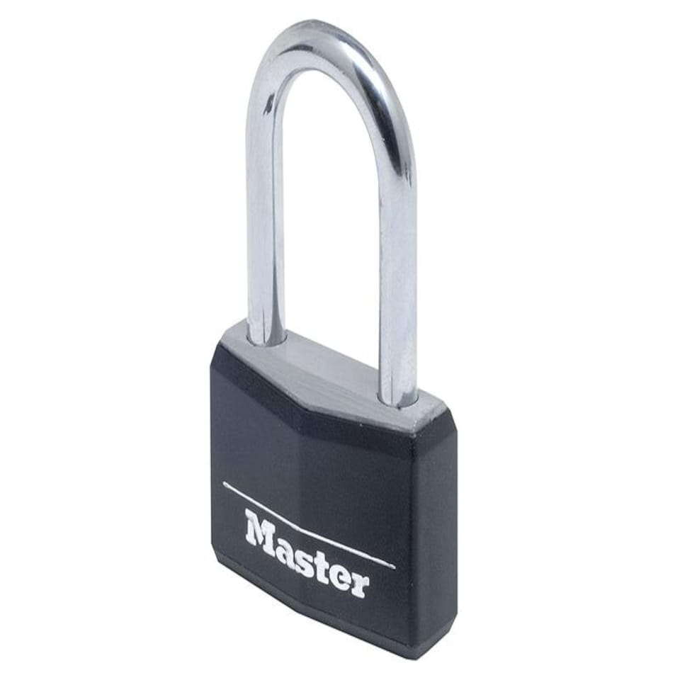 Master Lock Aluminium Black Vinyl Cover 40Mm Padlock 4-Pin - 38Mm Shackle