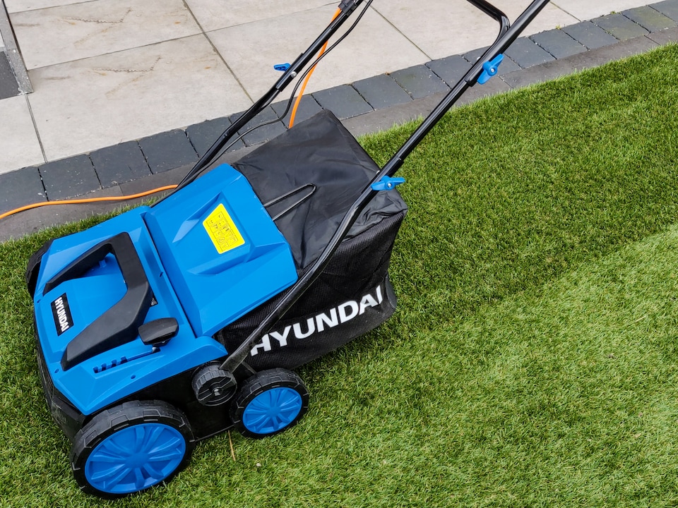 image 1 of Hyundai 1600W 15'' 38cm Artificial Grass Astro Turf Sweeper Multi-use Brush 45L Collection Bag HYSW1600E