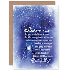 Quote Shine Ren Kid Love Stars Quote Blank Just to Say Card