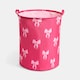 image 3 of OHS Kids Bows Print Laundry Basket Clothes Storage Toy Organiser | Pink