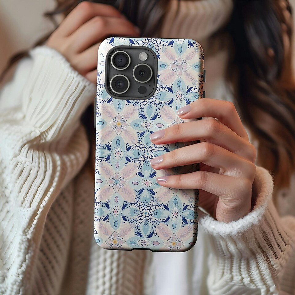 image 1 of Boho Mosaic Blue | iPhone 16 Plus
Tough