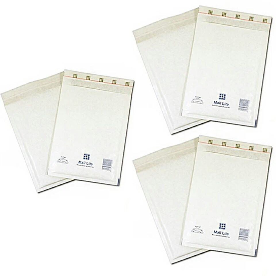 image 1 of 500 x G/4 (240 x 330mm) Mail Lite White Padded Bubble Lined Postage Mailing Envelopes White | One Size