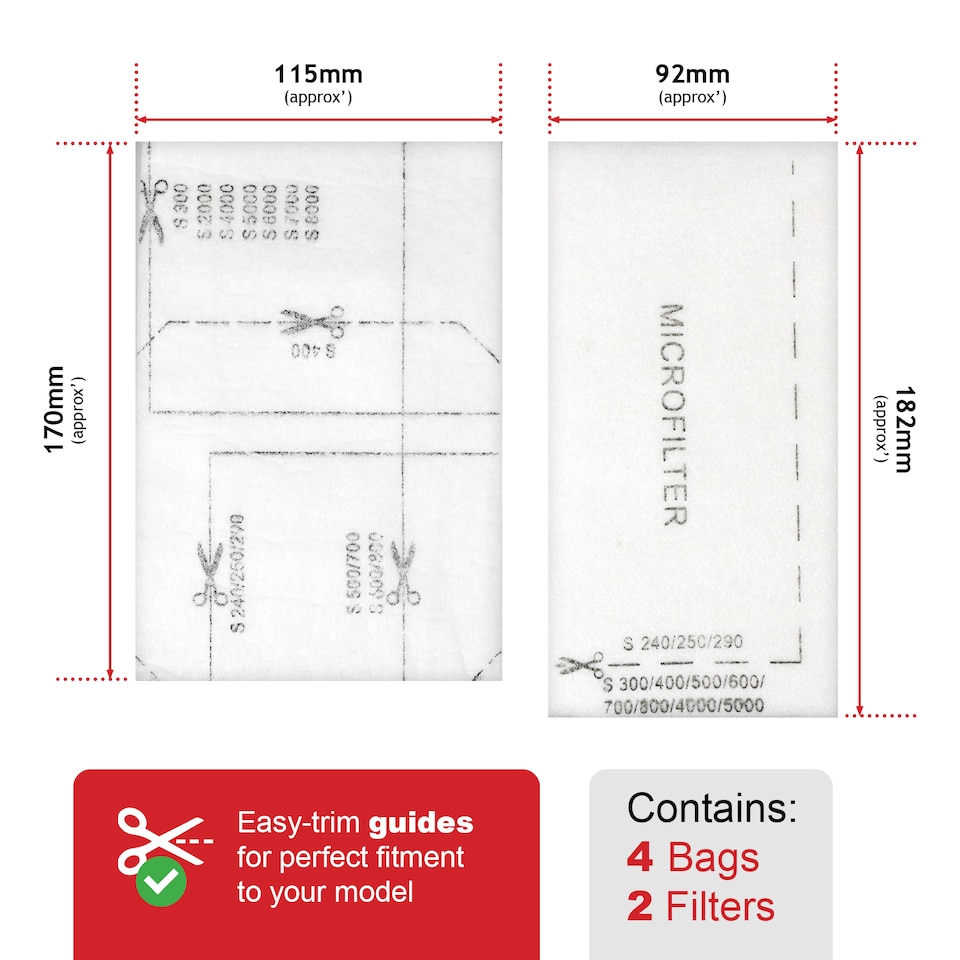 image 1 of SPARES2GO Ultra Strong Bags for Miele GN C2 C3 CX1 S2111 TT5000 S5210 S5211 S5261 S8320 Cat & Dog Vacuum Cleaners (Pack of 4 + Filters)