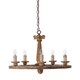 image 1 of Interiors by Premier 5 Arm Shabby Chic Chandelier, Aged Wood & Metal Hanging Ceiling Light, Melted Candle Holder Design Brown