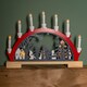 image 2 of 45cm Battery Operated Light up Red Wooden Christmas Candle Bridge with 9 Warm White LEDs