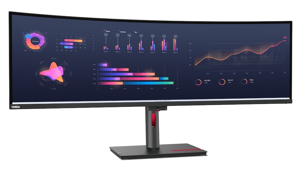 image 1 of Lenovo ThinkVision P49w-30, 124.5 cm (49 inches), 5120 x 1440 pixels, DQHD, LED, 6 ms, Black | Black | 119.8 cm