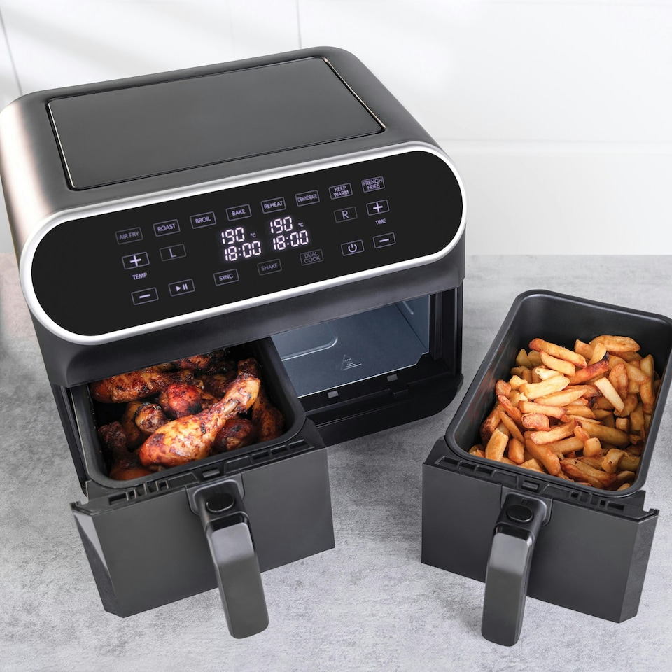 image 1 of Statesman SKAF08017BK Digital Dual Zone Air Fryer, 8 Litre, Black