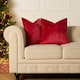 image 2 of OHS 2 x Soft Plain Matte Velvet Cushion Covers, 45x45cm - Red