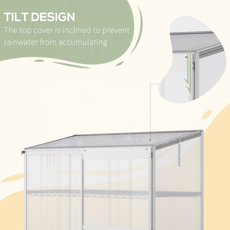 image 1 of Outsunny 4x2ft 3-Tier Greenhouse Outdoor Plant Grow Aluminium Frame w/ Roof Door