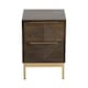 image 1 of Zaine Carving 2 Drawer Bedside Table - Mango Wood - L38 x W38 x H54 cm - Dark Finish
