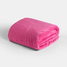 OHS Faux Fur Super Soft Waffle Throw - Hot Pink Pink | 200CMx240CM