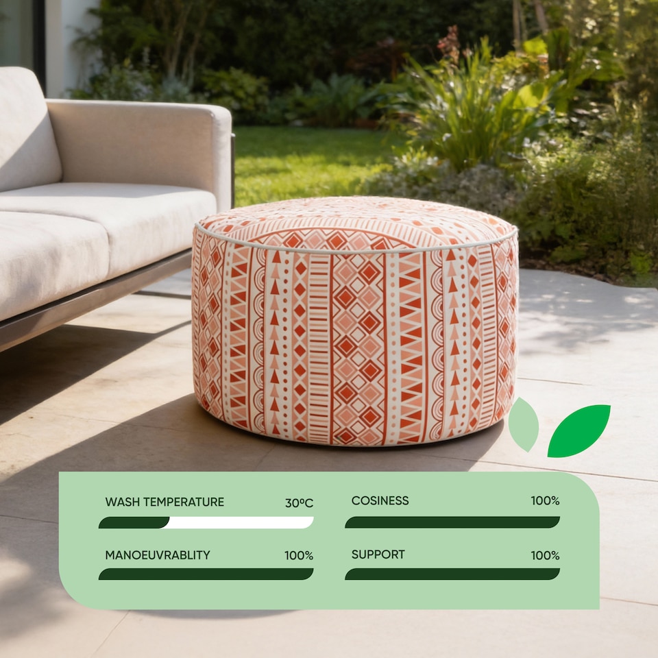 image 1 of Gardenwize Outdoor Morocco Pouf Ottoman