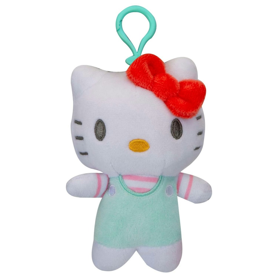 image 1 of Hello Kitty Soft Toy Clip On Kitty Cute Plush Huggable Cuddly 12cm Blue