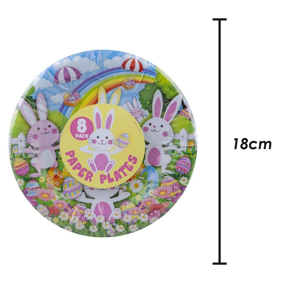 image 1 of vfm-estore Easter Paper Plates 8-Pack - 7" Bunny Design