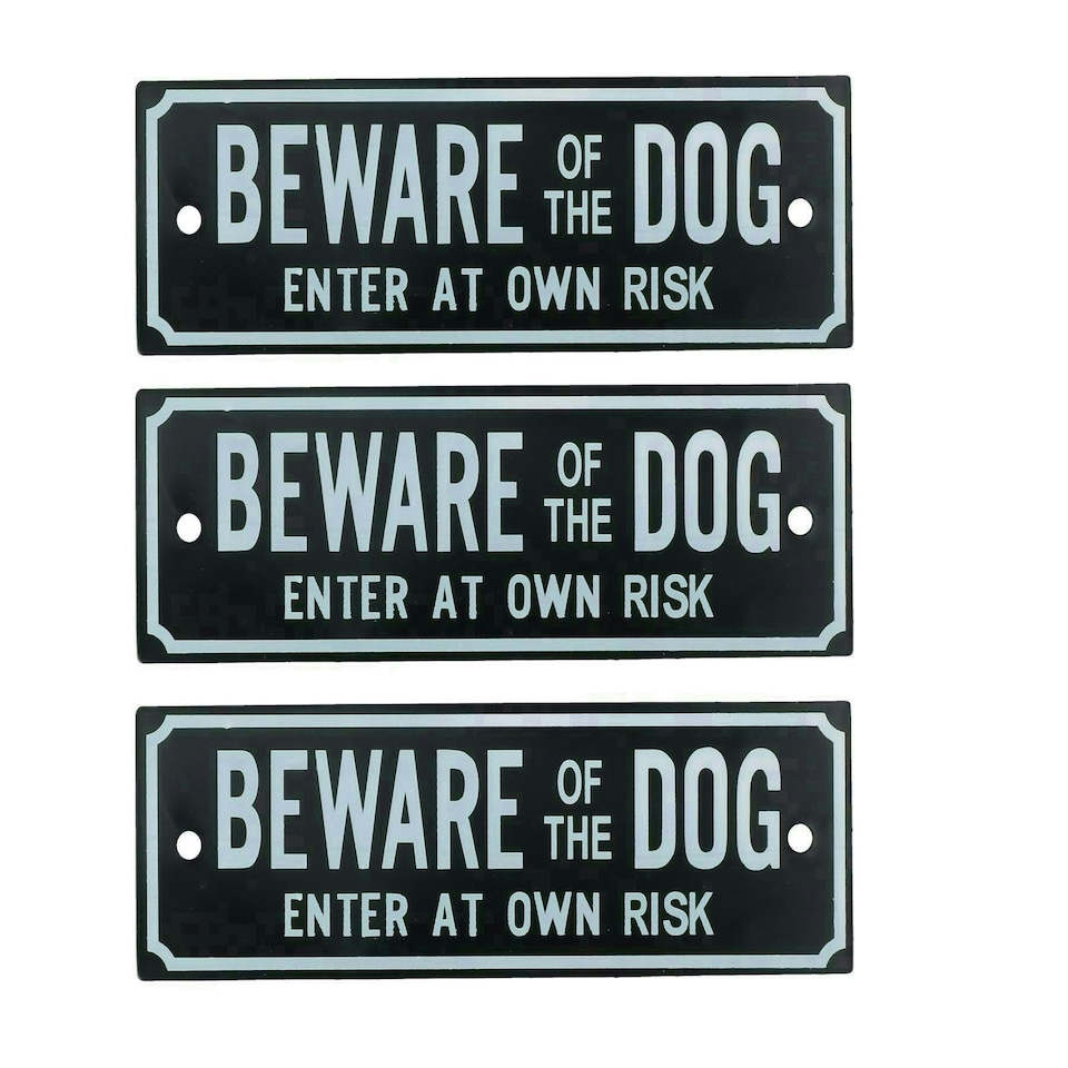 image 1 of 3pk Beware Of The Dog Enter At Own Risk Home Gate Dog Warning Sign
