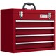 image 1 of DURHAND 4 Drawer Tool Chest, Lockable Metal Tool Bowith Ball Bearing Runners, Portable Toolbox, 510mm 220mm 395mm, Red | Red