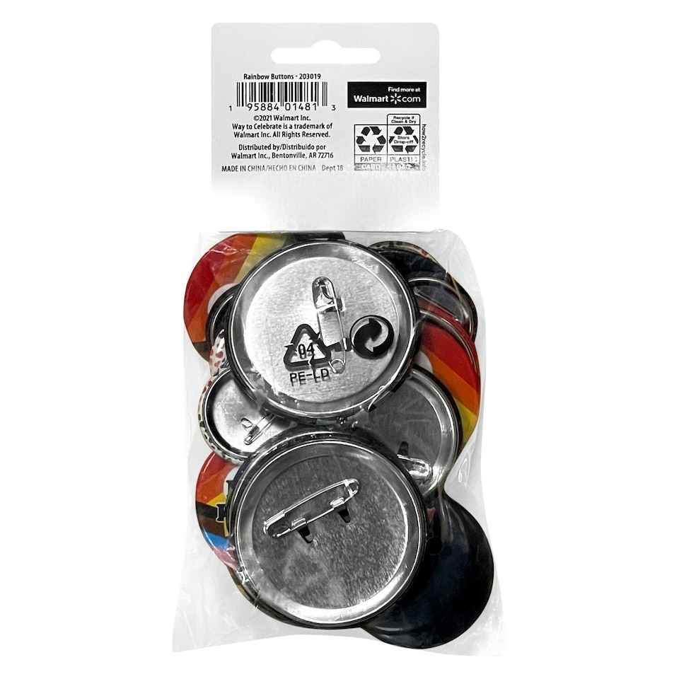 image 1 of Pride Rainbow Badge (Pack of 24) - Multicoloured - One Size