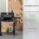 image 7 of Charcoal BBQ Grill Smoker Trolley with Shelves, Bottle Opener and Wheels