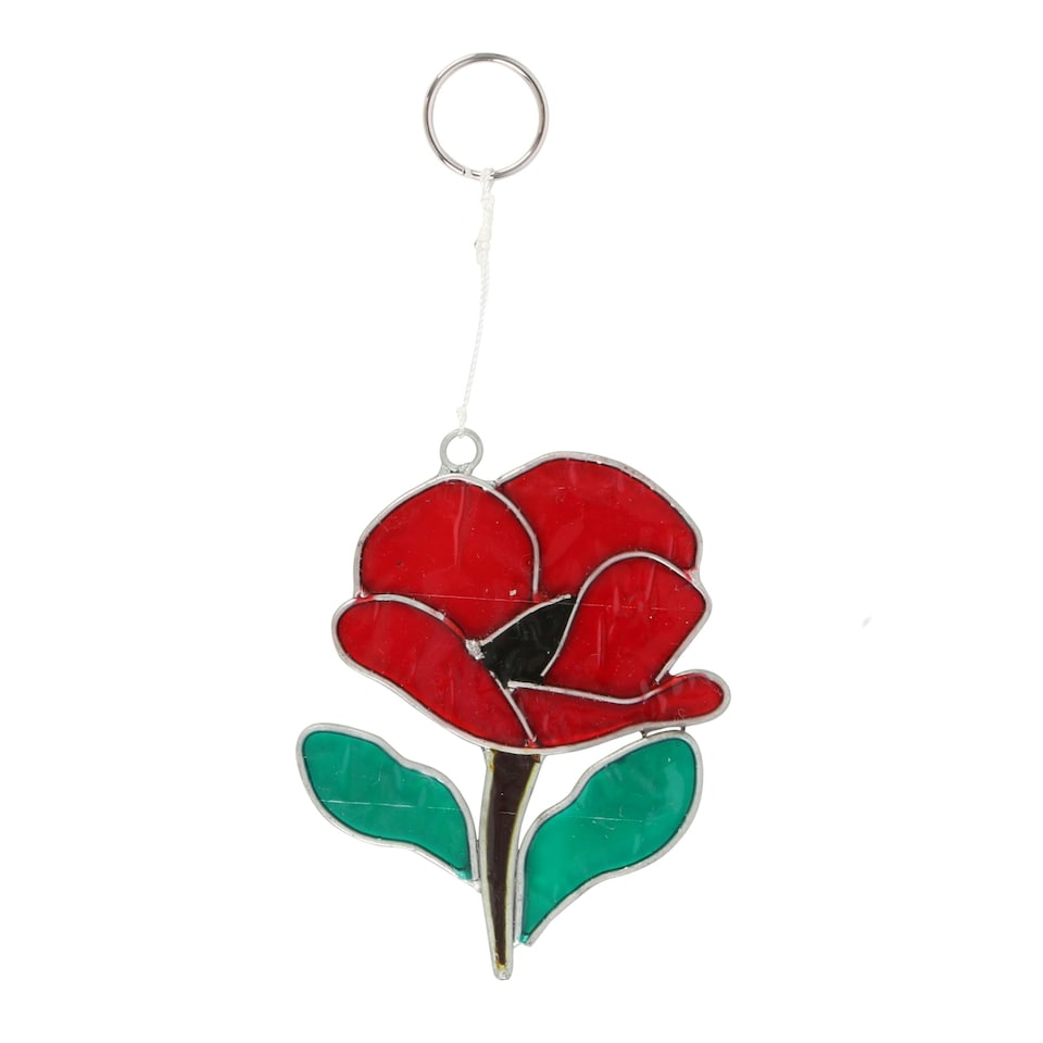 Poppy Suncatcher - Galvanized Wire