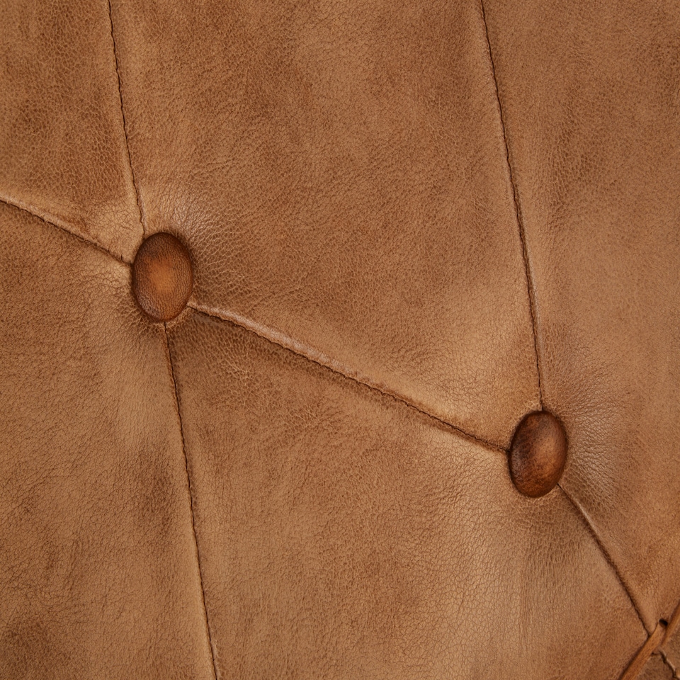 image 1 of Interiors by Premier Light brown Leather And Iron Stool Brown