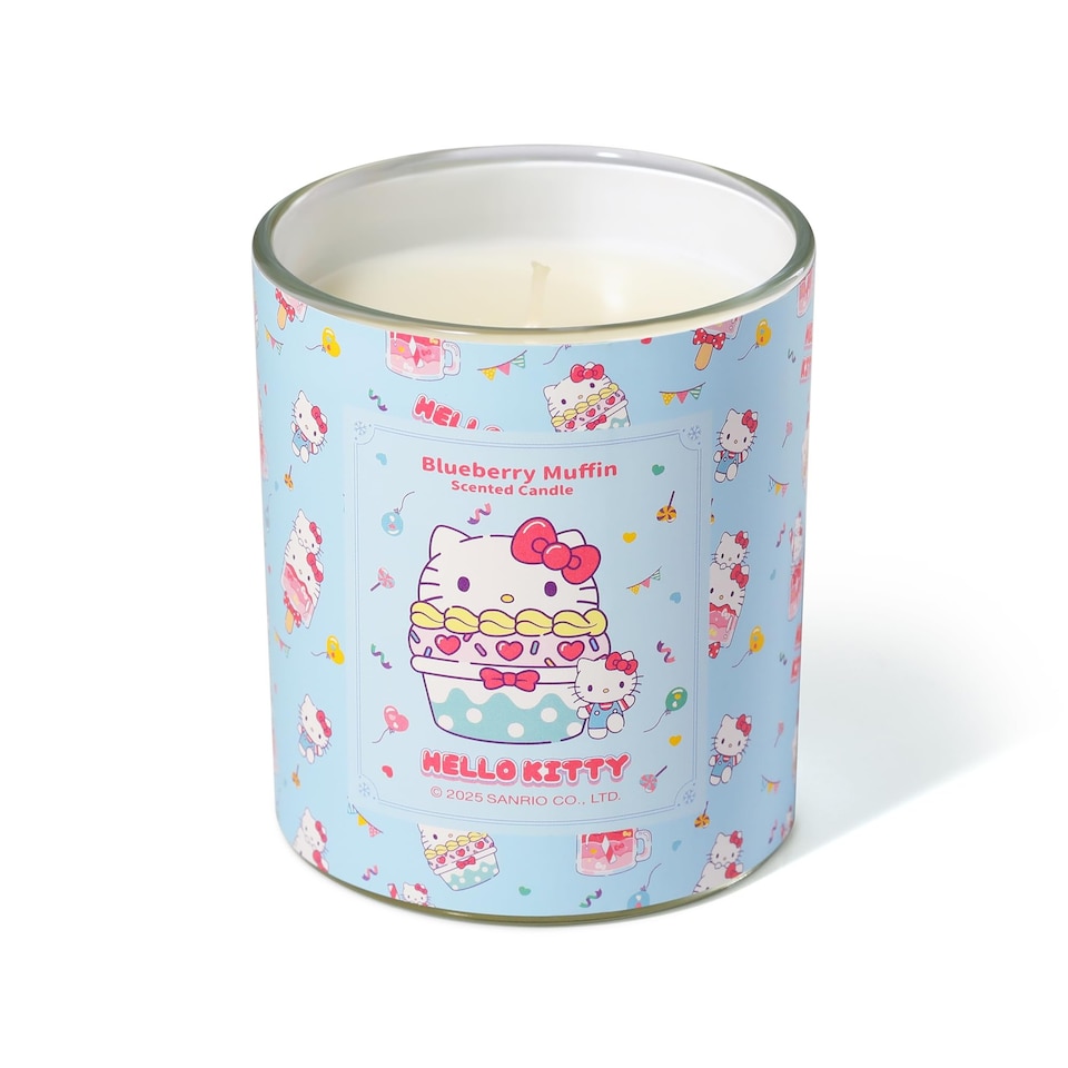 image 1 of Hello Kitty Repeat Printed Candle 213g - Blueberry Muffin