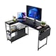 image 1 of DMD Reversible L-Shaped Computer Desk with Storage Shelves | Black