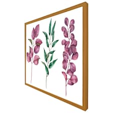 Purple & green leaves (Picutre Frame) Brown | Oak | XL